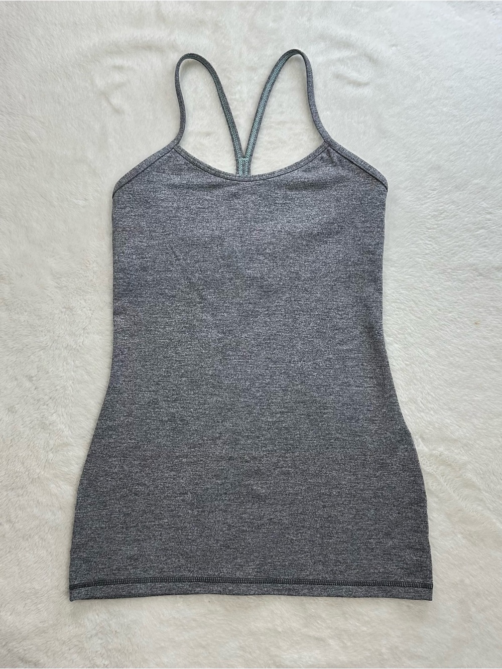Lululemon Power Y Tank Luon Heathered Slate Gray Size 4